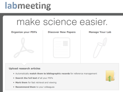 A little screenshot of the main page of Labmeeting.